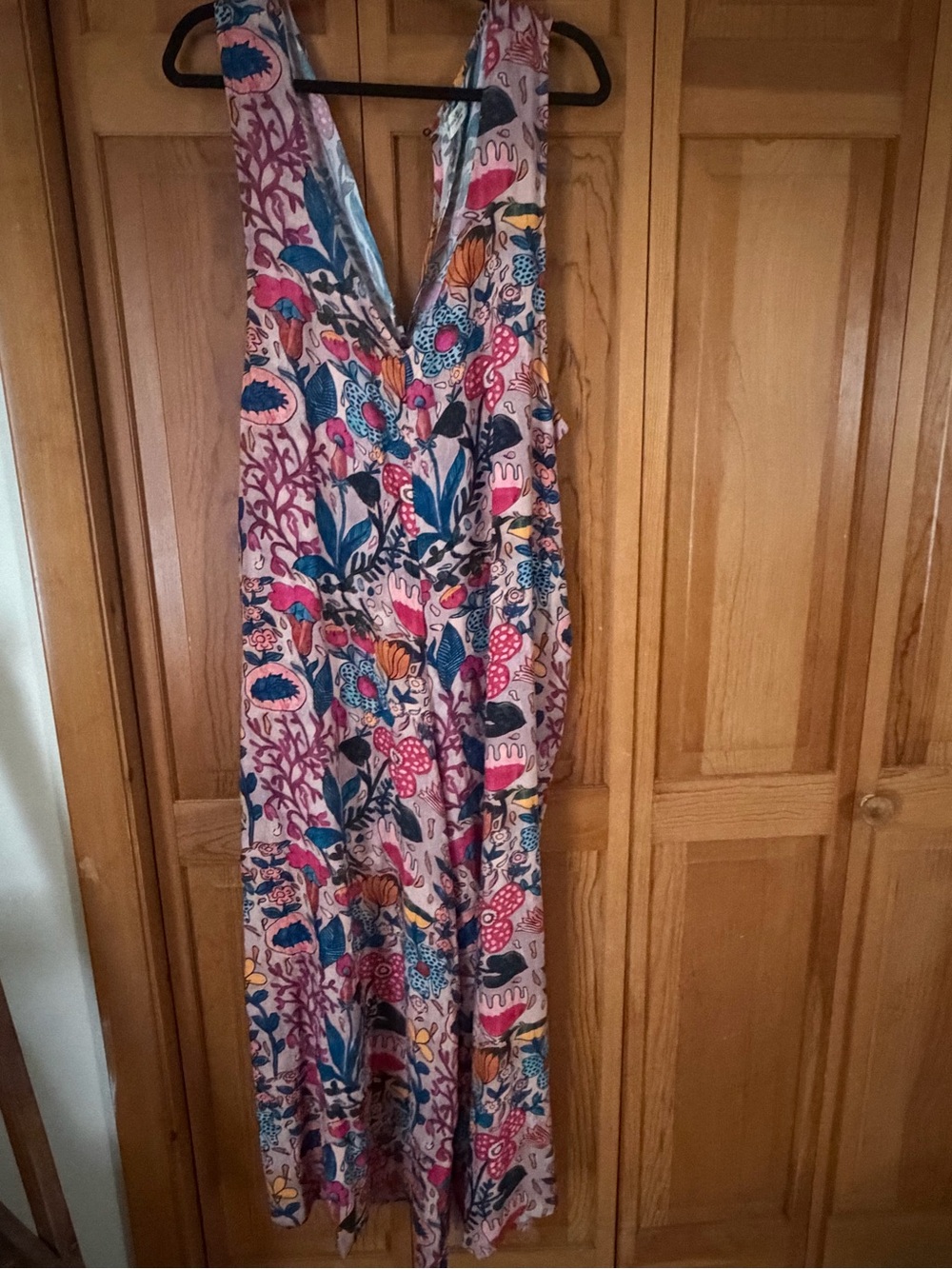 NATURAL LIFE Pink Floral V-Neck Wide-Leg Jumpsuit L/XL - Picture 6 of 6